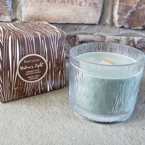 Partylite Nature's Light Moss Birchwood jar candle